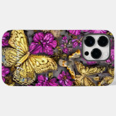 ピンクとパープルのゴールドの蝶々 名前入り Case-Mate iPhoneケース (裏面 (横))