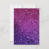 ピンクとパープルのスイート16スパークルグリッター宝石 セーブザデート (裏面)