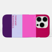 ピンクとパープルのストライプパターントバッグ Case-Mate iPhoneケース (裏面 (横))