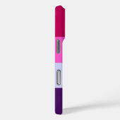 ピンクとパープルのストライプパターントバッグ Case-Mate iPhoneケース (裏面 / 右)