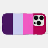 ピンクとパープルのストライプパターントバッグ Case-Mate iPhoneケース (裏面 (横))