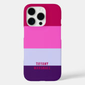 ピンクとパープルのストライプパターントバッグ Case-Mate iPhoneケース (裏面)