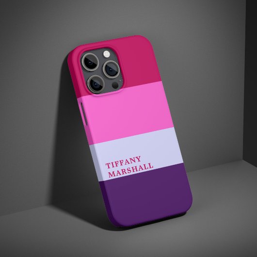 ピンクとパープルのストライプパターントバッグ Case-Mate iPhoneケース