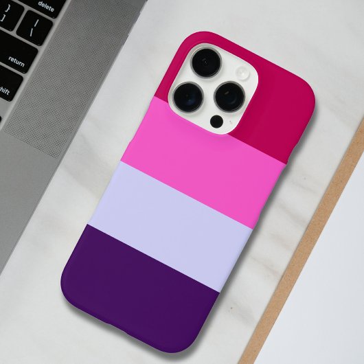 ピンクとパープルのストライプパターントバッグ Case-Mate iPhoneケース