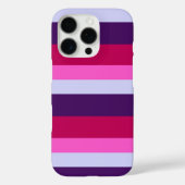 ピンクとパープルのストライプパターントバッグ Case-Mate iPhoneケース (裏面)