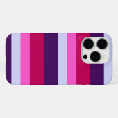 ピンクとパープルのストライプパターントバッグ Case-Mate iPhoneケース (裏面 (横))