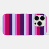 ピンクとパープルのストライプパターントバッグ Case-Mate iPhoneケース (裏面 (横))