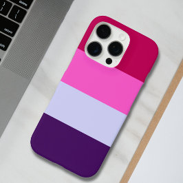 ピンクとパープルのストライプ柄トートバッグ iPhone 16 PROケース