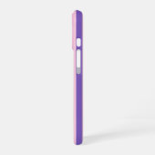 ピンクとパープルのストライプ ガールズスマホケース iPhone 16ケース (左側面)