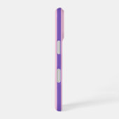 ピンクとパープルのストライプ ガールズスマホケース iPhone 16ケース (右側面)