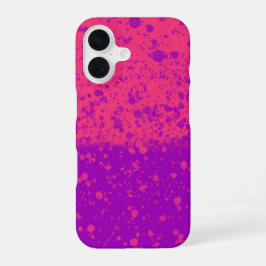 ピンクとパープルのスプラッター iPhone 16ケース