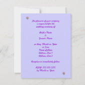 ピンクとパープルのゼラニウムの花の結婚式の招待状 招待状 (裏面)