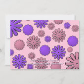 ピンクとパープルのダブルプリンセス誕生日招待状 招待状 (裏面)