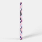 ピンクとパープルのチェック幾何学模様のスマホケース SAMSUNG GALAXYケース (右側面)