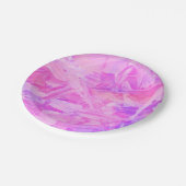 ピンクとパープルのテクスチャー ペーパープレート (アングル)