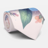 ピンクとパープルのデイジーの花 ネクタイ (ロール)