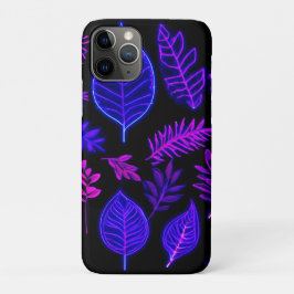 ピンクとパープルのネオンリーフ iPhone 11 PROケース