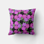 ピンクとパープルのバラのクッション クッション (裏面)