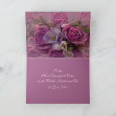 ピンクとパープルのバラの母の日グリーティングカード カード (内部)