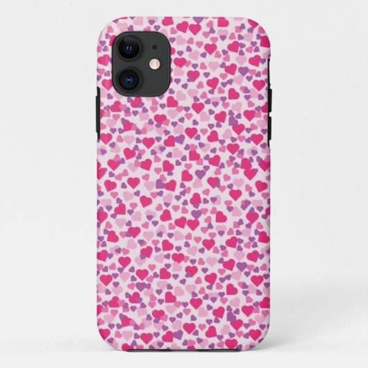 ピンクとパープルのバレンタインハート Case-Mate iPhoneケース (裏面)
