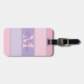 ピンクとパープルのパステルカラーのiPhone / iPadケース ラゲッジタグ (正面横)