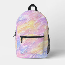 ピンクとパープルのパステルカラー AI アート プリントバックパック