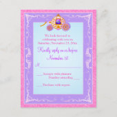 ピンクとパープルのファンタジー・フェアリー・テイル・ウェディング　返信カード 出欠カード (裏面)