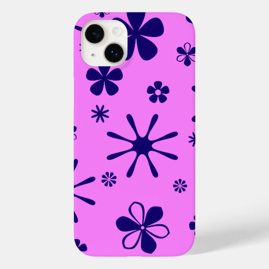 ピンクとパープルのフラワープリント Case-Mate iPhoneケース (裏面)