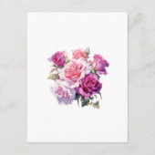 ピンクとパープルのフローラ結婚ズゲスト詳細 エンクロージャーカード (裏面)