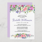 ピンクとパープルのブライダルシャワーの招待状 招待状 (正面/裏面)