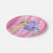 ピンクとパープルのプリンセスベイビーシャワー ペーパープレート (アングル)