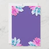ピンクとパープルのモダンなフィエスタウェディングのための多肉植物 招待状 (裏面)