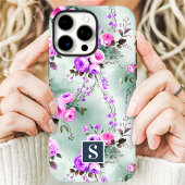 ピンクとパープルのモノグラムフラワー Case-Mate iPhoneケース