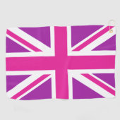 ピンクとパープルのユニオンジャック/英国旗 ゴルフタオル (横)