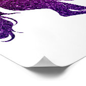 ピンクとパープルのユニコーンスパークルポスター ポスター (角)