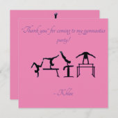 ピンクとパープルの体操 感謝カード (正面/裏面)