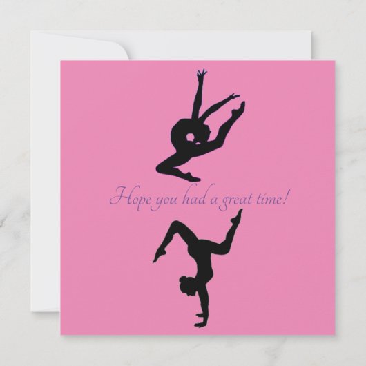 ピンクとパープルの体操 感謝カード (裏面)