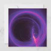 ピンクとパープルの円形抽象誕生日 招待状 (裏面)