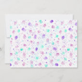 ピンクとパープルの女の子の誕生日 招待状 (裏面)