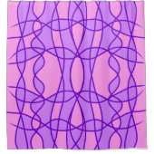 ピンクとパープルの幾何学模様 シャワーカーテン (正面)