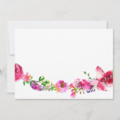 ピンクとパープルの春の花モダンフローラル 招待状 (裏面)