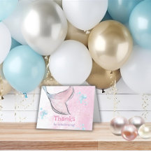 ピンクとパープルの水彩画の人魚の尾