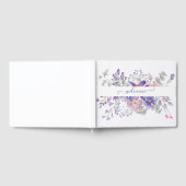 ピンクとパープルの水彩花柄オーダーメイド ゲストブック (全面)