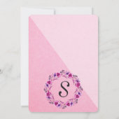 ピンクとパープルの水彩花 Sweet 16 招待状 (裏面)