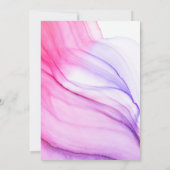 ピンクとパープルの流体テクスチャ 40歳 女性 誕生日 招待状 (裏面)
