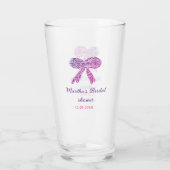 ピンクとパープルの素敵な結婚式前祝いの名前 タンブラーグラス (裏面)