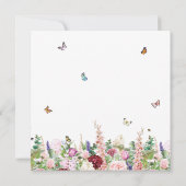 ピンクとパープルの花と蝶の広場 ベビーシャワー 招待状 (裏面)