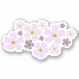 ピンクとパープルの花のグラフィック シール