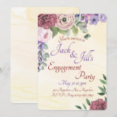 ピンクとパープルの花束 招待状 (正面/裏面)