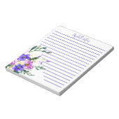 ピンクとパープルの花柄カスタマイズ ノートパッド (回転)